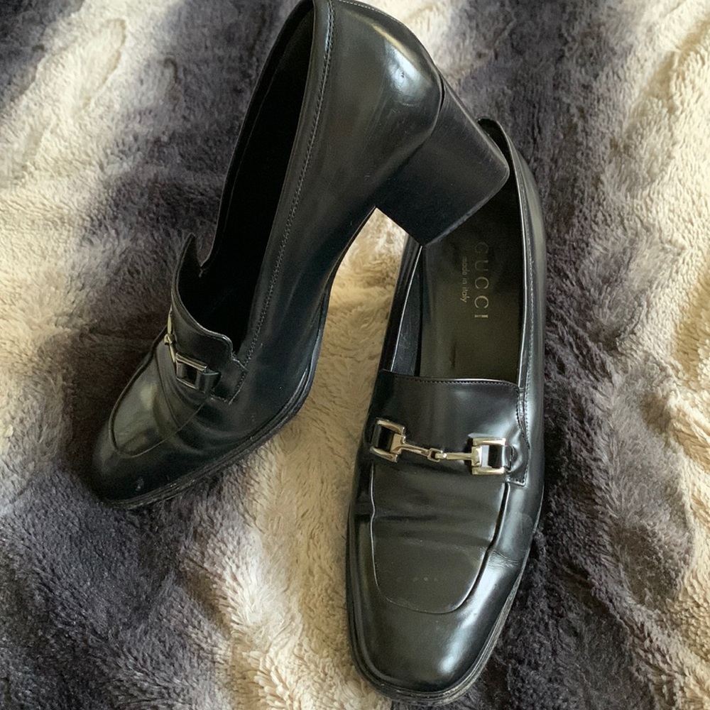 GUCCI Horse Bit Loafer Block Heel